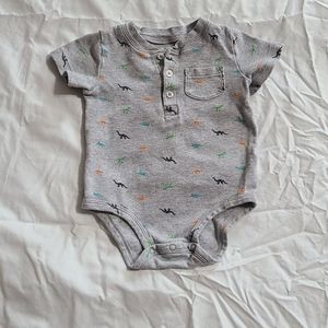Carter's gray dinosaur bodysuit, 18 mos